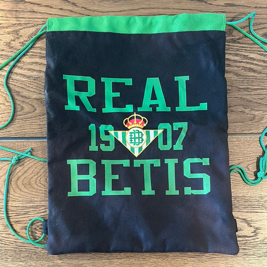 Real Betis drawstring backpack zippered pocket.